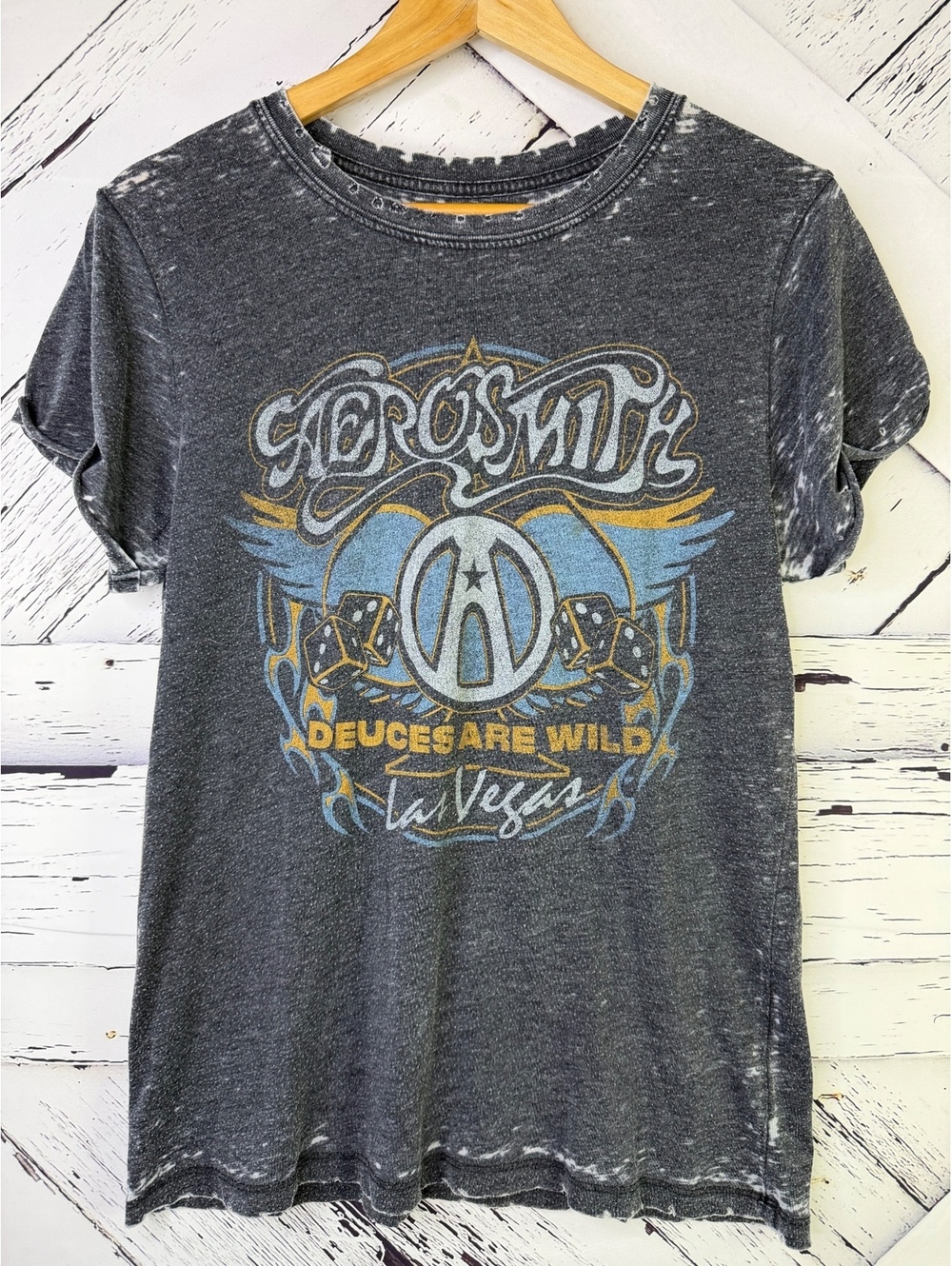 Aerosmith Y2K Grunge Deuces Are Wild Las Vegas Residency Graphic Tee Adult Small